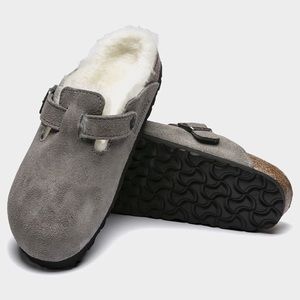 BIRKENSTOCK BOSTON SHEARLING IN STONE